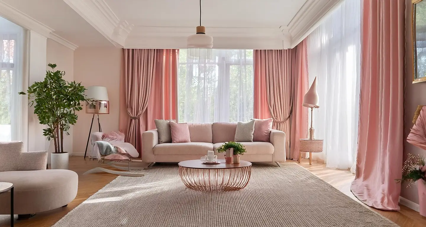 Pink Sheer Curtains